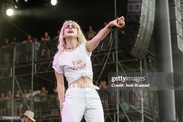 Hayley Williams of Paramore performs at the Bonnaroo Music & Arts Festival on June 8, 2018 in Manchester, Tennessee.