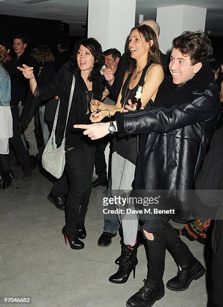 Katy England, Rosemary Ferguson and Nick Grimshaw attend the PlayStation 3 SingStar James Small menswear launch party, at Circus on February 24, 2010...