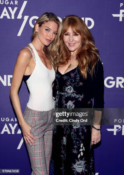 Model Martha Hunt and make-up artist Charlotte Tilbury attend day 1 of POPSUGAR Play/Ground on June 9, 2018 in New York City.