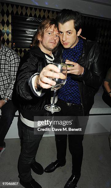 Zak Starkey and Mark Ronson attend the PlayStation 3 SingStar James Small menswear launch party, at Circus on February 24, 2010 in London, England.