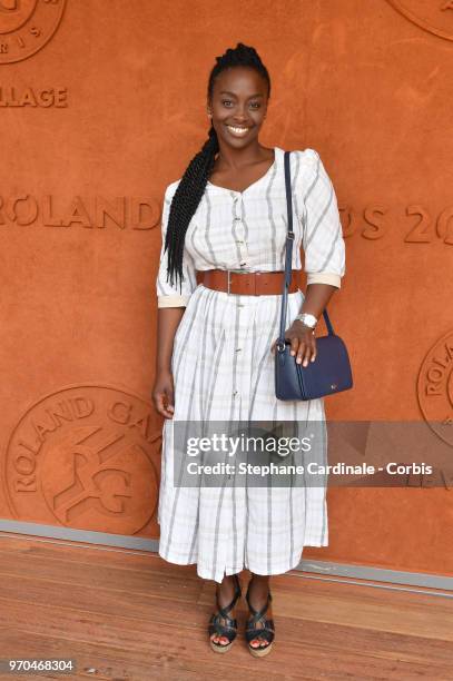 Actress Aissa Maiga attends the Women Final of the 2018 French Open - Day Fourteen at Roland Garros on June 9, 2018 in Paris, France.