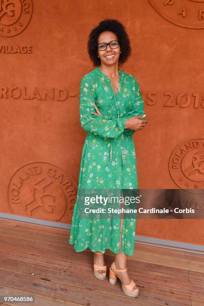 Journalist Audrey Pulvar attends the Women Final of the 2018 French Open - Day Fourteen at Roland Garros on June 9, 2018 in Paris, France.