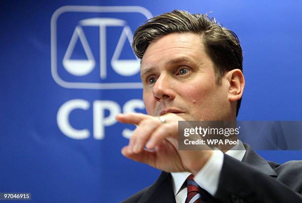 Keir Starmer QC, the director of public prosecutions, publishes his final guidelines on prosecutions for assisted suicide at the CPS at Ludgate Hill...