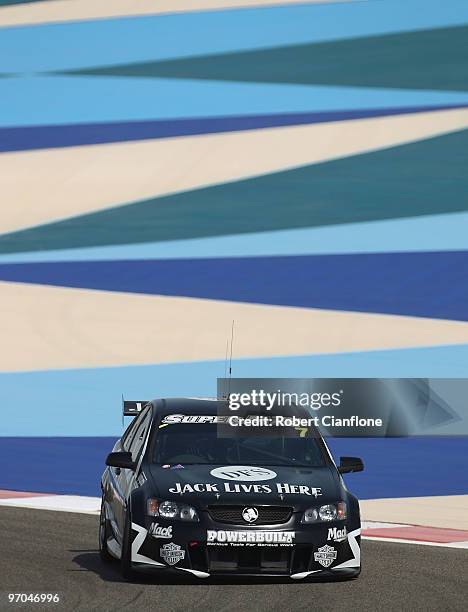 Todd Kelly drives the Jack Daniel's Racing Holden during practice for round two of the V8 Supercar Championship Series at Bahrain International...