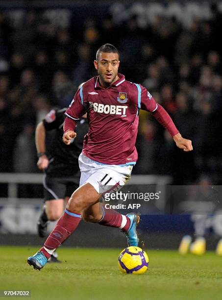 West Ham's Egyptian striker Mido in action during the English Premier League football match between West Ham United and Birmingham City at the Boleyn...