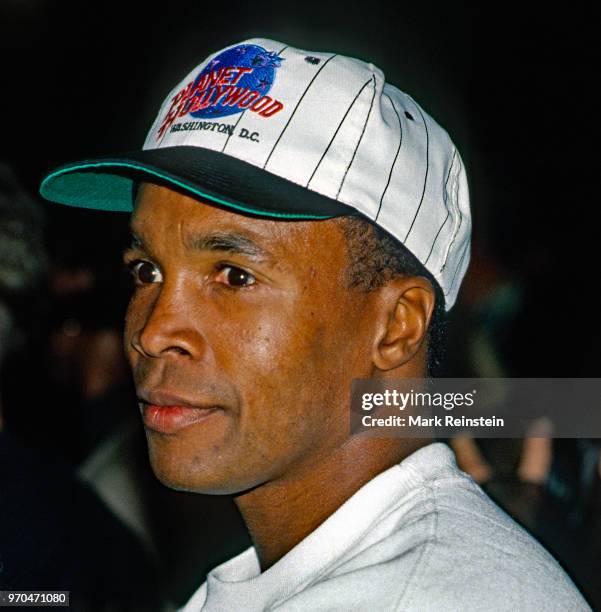 Boxer Sugar Ray Leonard attends the grand opening of the Planet Hollywood night club Washington, DC, October 3, 1993.