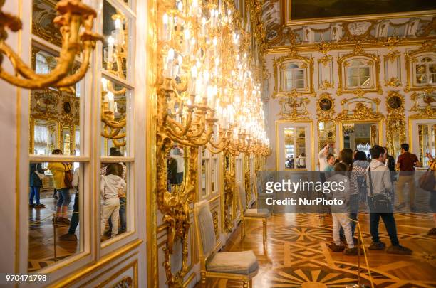 Peterhof palace in Saint Peteresburg on June 05, 2018.Two weeks before the start of the FIFA World Cup Russia 2018, International Media Expedition...