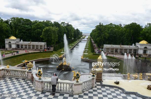 Peterhof palace in Saint Peteresburg on June 05, 2018.Two weeks before the start of the FIFA World Cup Russia 2018, International Media Expedition...