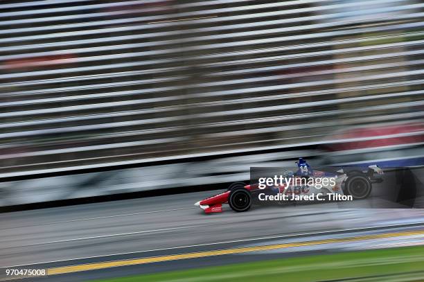 Tony Kanaan, driver of the ABC Supply AJ Foyt Racing Chevrolet, drives during practice for the Verizon IndyCar Series DXC Technology 600 at Texas...