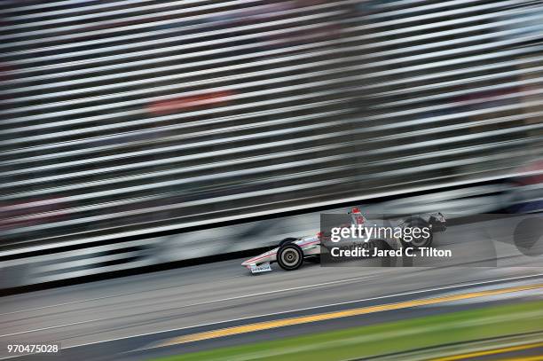 Will Power, driver of the Verizon Team Penske Chevrolet, drives during practice for the Verizon IndyCar Series DXC Technology 600 at Texas Motor...