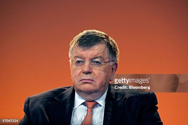 Didier Lombard, outgoing chief executive officer of France Telecom SA, attends a press conference in Paris, France, on Thursday, Feb. 25, 2010....