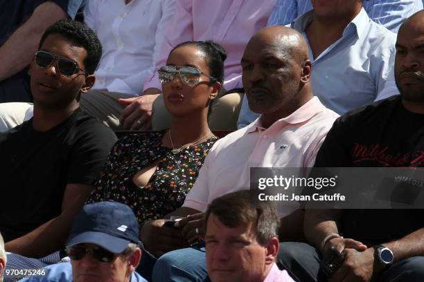 Mike Tyson and his wife Kiki Tyson during Day 12 of the 2018 French Open at Roland Garros stadium on June 7, 2018 in Paris, France.