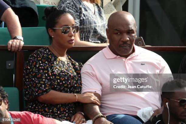 Mike Tyson and his wife Kiki Tyson during Day 12 of the 2018 French Open at Roland Garros stadium on June 7, 2018 in Paris, France.