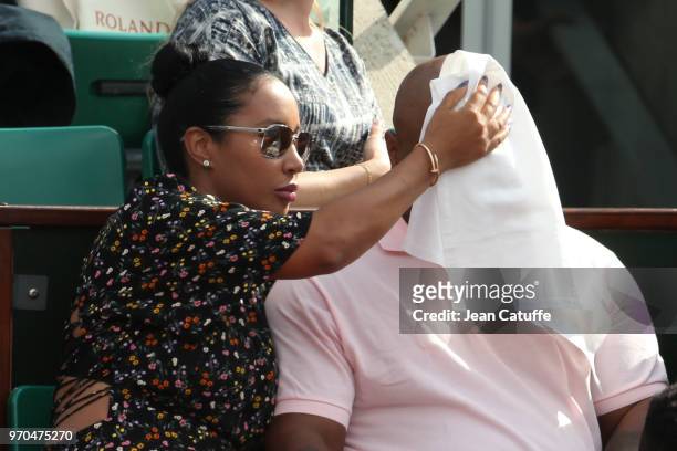 Mike Tyson and his wife Kiki Tyson during Day 12 of the 2018 French Open at Roland Garros stadium on June 7, 2018 in Paris, France.