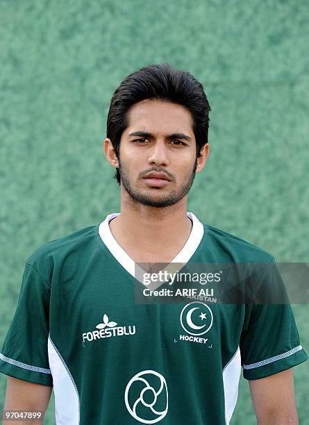 Pakistani hockey player Abdul Haseem Khan during a photo shot in Lahore on February 21, 2010. The 12-nation World Cup, held every four years, opens...
