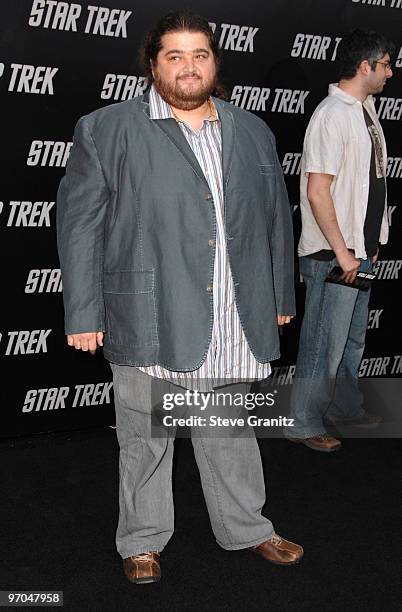 Jorge Garcia arrives at the Los Angeles premiere of "Star Trek" at the Grauman's Chinese Theater on April 30, 2009 in Hollywood, California.