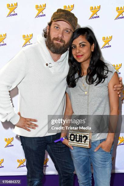 Christian Ulmen and his wife Collien Ulmen-Fernandes attend the Julien Bam 'Bamschool' Dance School Opening on June 9, 2018 in Cologne, Germany.