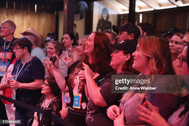 View of the audience in the HGTV Lodge at CMA Music Fest on June 9, 2018 in Nashville, Tennessee.