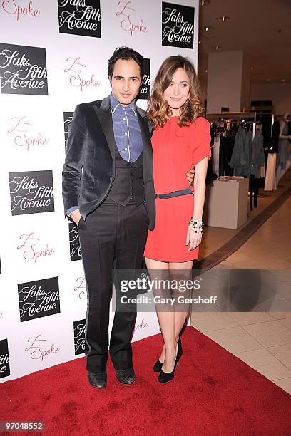 Designer Zac Posen and actress Rose Byrne attend the Z SPOKE by Zac Posen launch party at Saks Fifth Avenue on February 24, 2010 in New York City.