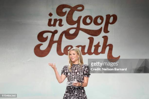 Gwyneth Paltrow speaks onstage at the In goop Health Summit at 3Labs on June 9, 2018 in Culver City, California.