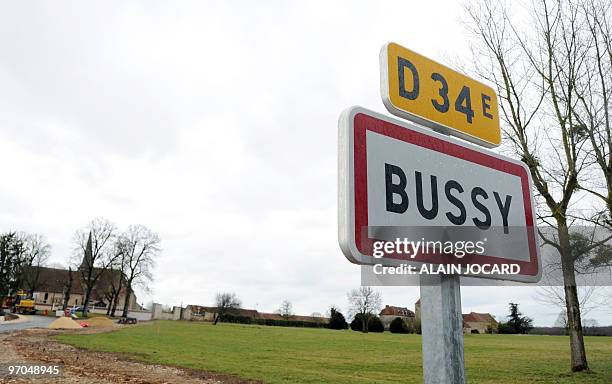 Picture taken on February 25, 2010 shows the entrance of the Bussy hamlet, central France where Spanish and French police have discovered a dwelling...
