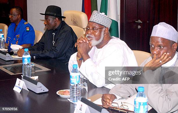 Secretary of the Federal Government of Nigeria Alhaji Yayale Ahmed, Nigerian General Abdulsalami Abubakar, Nigerian acting president Goodluck...