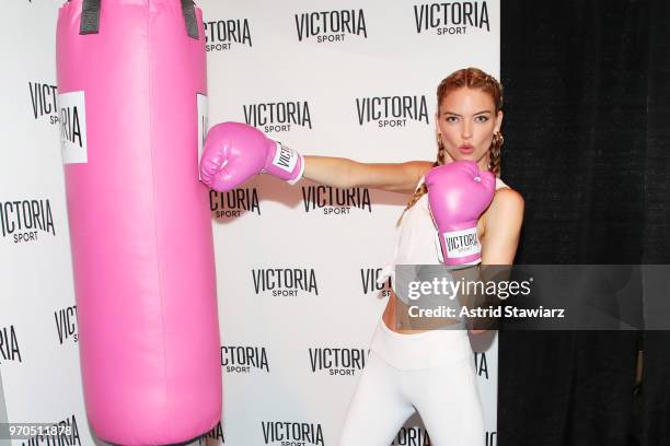 Martha Hunt attends day 1 of POPSUGAR Play/Ground on June 9, 2018 in New York City.