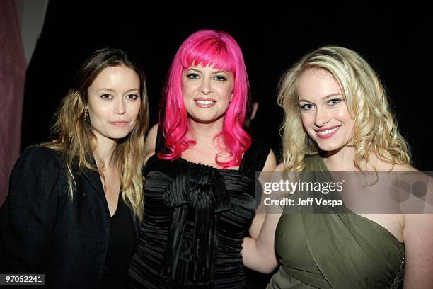 Actress Summer Glau, Tarina Tarantino and actress Leven Rambin attend the launch of Tarina Tarantino's new cosmetics line "Tarina Tarantino Beauty"...