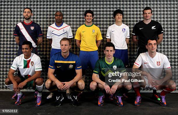 Clint Dempsey of USA, Edson Bradfeeld of Netherlands, Alexandre Pato of Brazil, Cy Lee of Korea, Ryan Nelson of New Zealand, Nani of Portugal, Vince...