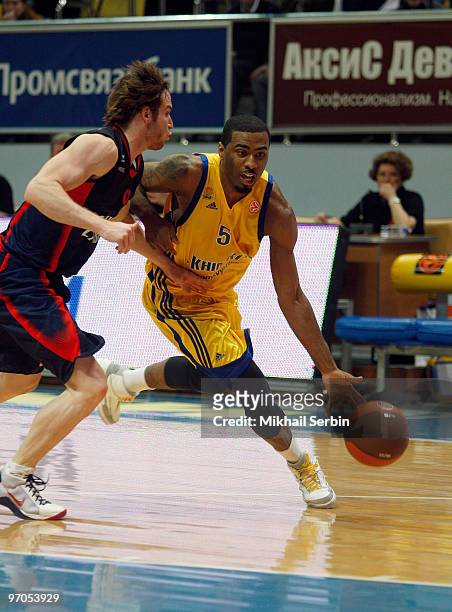 Keith Langford, #5 of BC Khimki Moscow Region in action during the Euroleague Basketball 2009-2010 Last 16 Game 4 between BC Khimki Moscow Region vs...