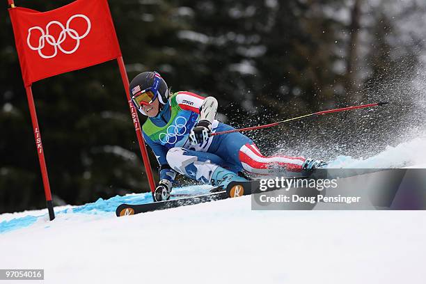 Sarah Schleper of the United States competes during the Ladies Giant Slalom second run on day 14 of the Vancouver 2010 Winter Olympics at Whistler...