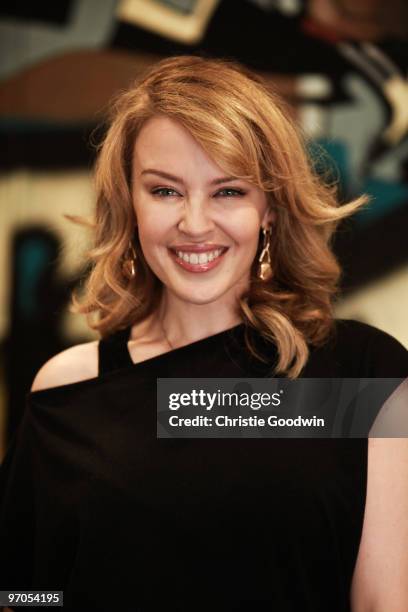 Kylie Minogue attends the Studyvox Foundation Awards to present students with awards and bursary cheques on February 25, 2010 in Wantage, England.