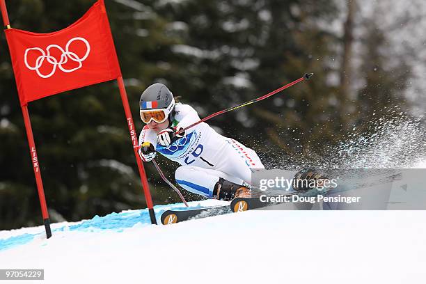 Anemone Marmottan of France competes during the Ladies Giant Slalom second run on day 14 of the Vancouver 2010 Winter Olympics at Whistler Creekside...