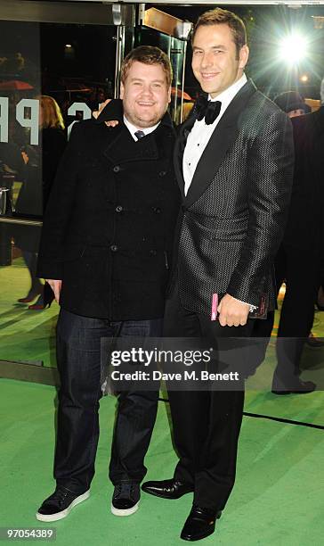 James Corden and David Walliams arrive at the Royal World Premiere of 'Alice In Wonderland', at the Odeon Leicester Square on February 25, 2010 in...