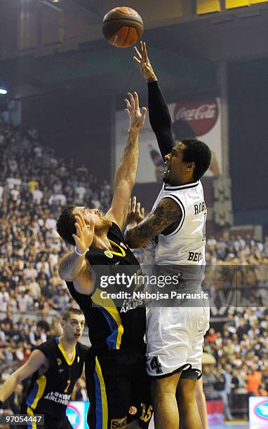 Lawrence Roberts, #4 of Partizan Belgrade in action during the Euroleague Basketball 2009-2010 Last 16 Game 4 between Partizan Belgrade vs Maroussi...