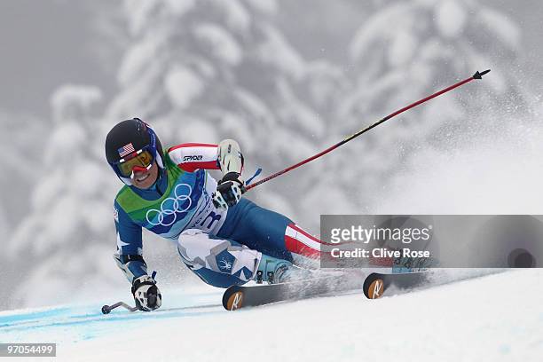 Sarah Schleper of United States competes during the Ladies Giant Slalom on day 14 of the Vancouver 2010 Winter Olympics at Whistler Creekside on...