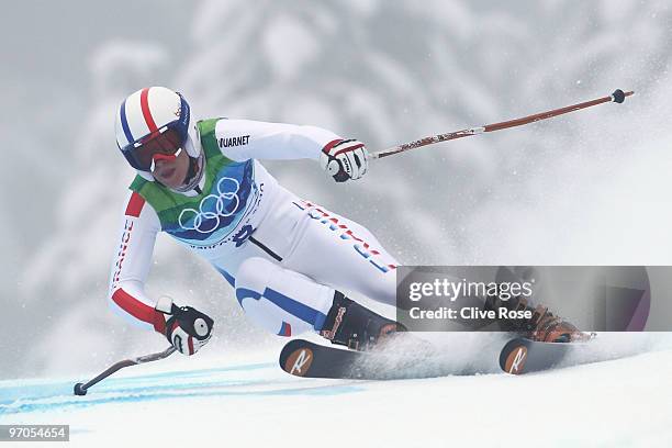 Taina Barioz of France competes during the Ladies Giant Slalom on day 14 of the Vancouver 2010 Winter Olympics at Whistler Creekside on February 25,...