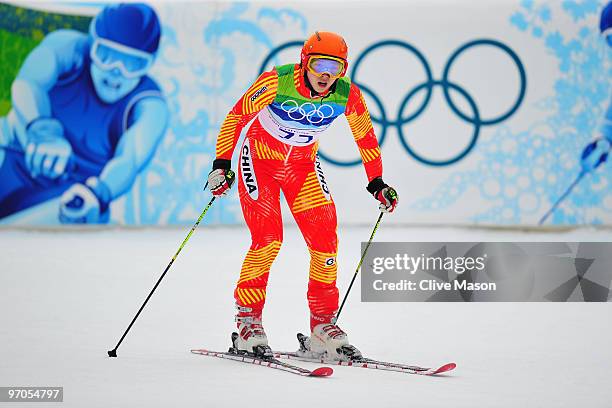 Xia Lina of China competes during the Ladies Giant Slalom on day 14 of the Vancouver 2010 Winter Olympics at Whistler Creekside on February 25, 2010...