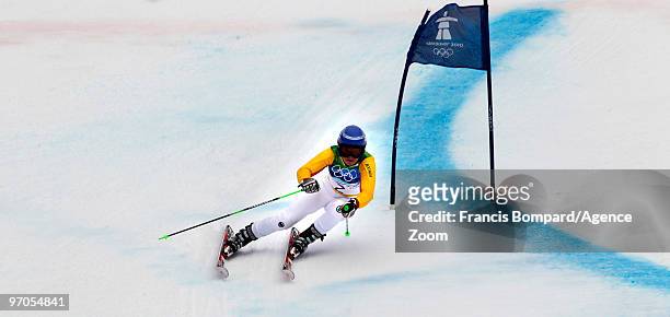 Viktoria Rebensburg of Germany takes the Gold Medal during the Women's Alpine Skiing Giant Slalom on Day 14 of the 2010 Vancouver Winter Olympic...