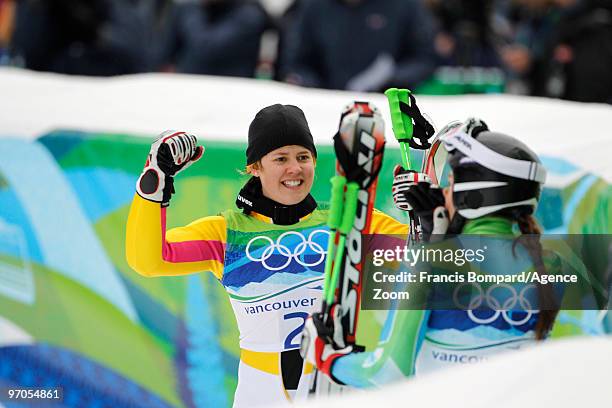 Viktoria Rebensburg of Germany takes the Gold Medal during the Women's Alpine Skiing Giant Slalom on Day 14 of the 2010 Vancouver Winter Olympic...