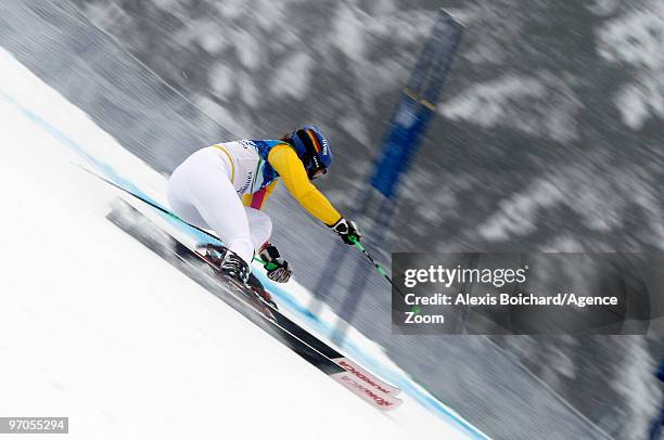 Viktoria Rebensburg of Germany takes the Gold Medal during the Women's Alpine Skiing Giant Slalom on Day 14 of the 2010 Vancouver Winter Olympic...