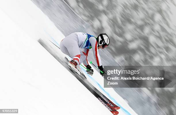 Kathrin Zettel of Austria during the Women's Alpine Skiing Giant Slalom on Day 14 of the 2010 Vancouver Winter Olympic Games on February 25, 2010 in...