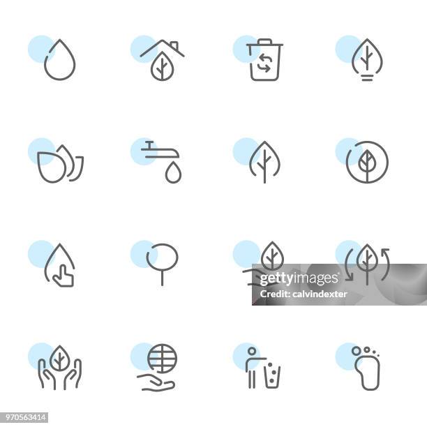 open-zeile symbole umwelt-set 1 - hands fountain water stock-grafiken, -clipart, -cartoons und -symbole