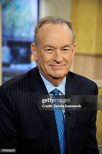 Fox News' Bill O'Reilly stops by GOOD MORNING AMERICA, 2/25/10 airing on the Walt Disney Television via Getty Images Television Network. GM10 BILL...