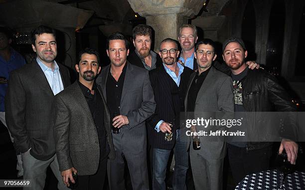 Actors Michael Cudlitz, James Madio,Ross McCall, Neal McDonough, Frank John Hughes, Rick Gomez and Scott Grimes arrive at HBO's premiere of "The...