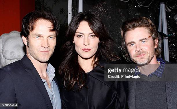 Actors Stephen Moyer, Michelle Forbes and Sam Trammell arrive at HBO's premiere of "The Pacific" held at Grauman's Chinese Theatre on February 24,...