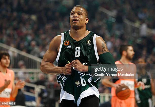 Mike Batiste, #8 of Panathinaikos Athens during the Euroleague Basketball 2009-2010 Last 16 Game 4 between Panathinaikos Athens vs Regal FC Barcelona...