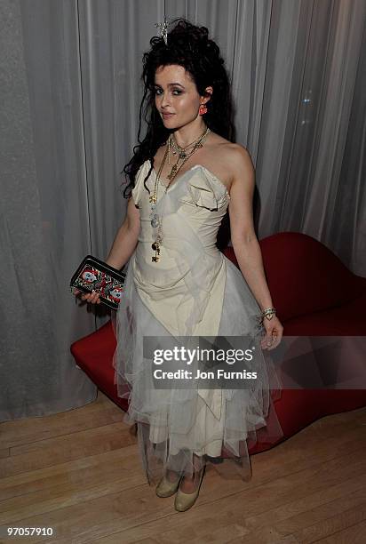 Actress Helena Bonham Carter attends the Tim Burton's 'Alice In Wonderland' afterparty at the Sanderson Hotel on February 25, 2010 in London, England.