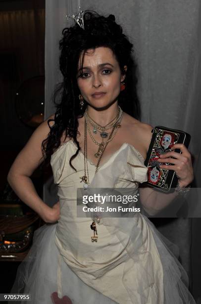 Actress Helena Bonham Carter attends the Tim Burton's 'Alice In Wonderland' afterparty at the Sanderson Hotel on February 25, 2010 in London, England.