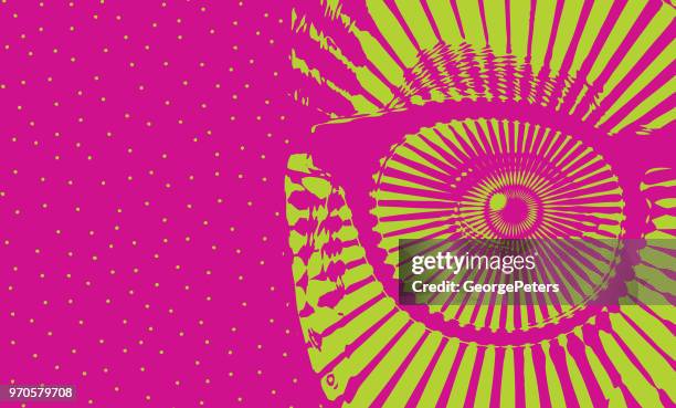 woman's eye with shocked expression - young women stock illustrations